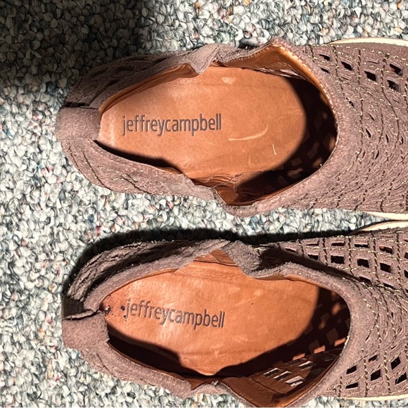 JEFFREY CAMPBELL TAGGART TAUPE SUEDE LEATHER ANKLE BOOTIES SIZE 7.5  NEW - Picture 11 of 15